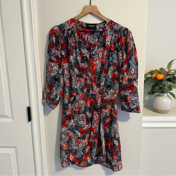 The Kooples Blue Red Floral Mini Dress Small - Picture 9 of 10